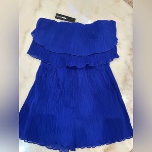 Blue and Black/White Romper